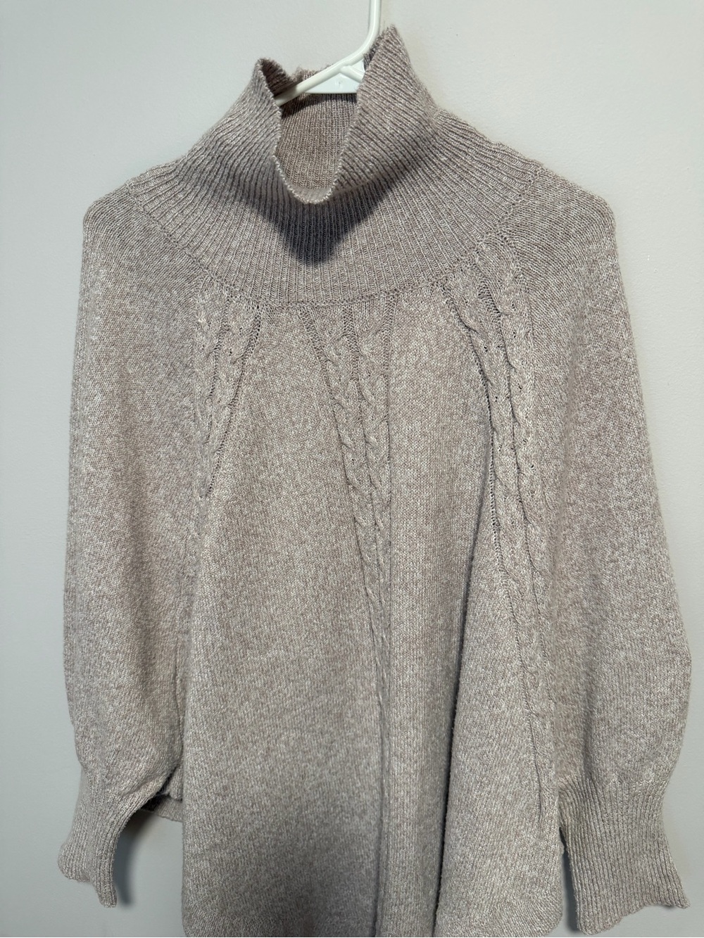 SHEIN Taupe Cable Turtleneck Sweater